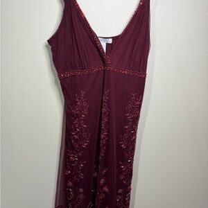 Charlotte Russe Burgundy Beaded Evening Dress NWOT